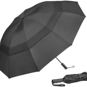 G4Free 42/46/54/62 Inch Large Golf Umbrella Compact Reverse Travel Umbrella 10 Ribs Windproof for Rain Double Canopy Automatic Open Close