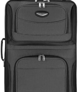 Travel Select Amsterdam Expandable Rolling Upright Luggage, Gray, Checked 25-Inch
