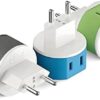OREI European Power Plug Adapter, with 2 USA Inputs - Travel 3 Pack - Type C (US-9C) - Turkey, Italy, Iceland, and More - Safe Grounded Use with Cell Phones, Laptop, Camera Chargers, CPAP, and More