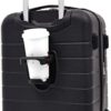 Wrangler Smart Luggage Set with Cup Holder, USB Port and Phone Holder, Black, 2 Piece Set - Image 4