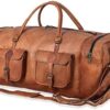 KPL Large 32 inch duffel bags for men holdall leather travel bag overnight gym sports weekend bag - Image 4