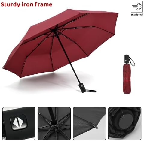 SY COMPACT Umbrella Automatic Travel Waterproof Light Folding Umbrellas Easy Carry for Women and Men - Image 5
