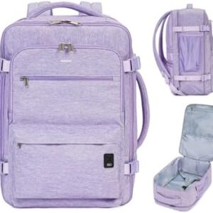 WANDF Travel Backpack For Spirit Airlines Personal Item Bag 18x14x8 with Wet Pocket, 17 Inch Laptop Backpack for Men Women(Purple)