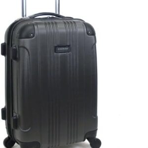 Kenneth Cole REACTION Out of Bounds Lightweight Hardshell 4-Wheel Spinner Luggage, Charcoal, 20-Inch Carry On