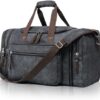 Large Canvas Travel Duffle Bag - Expandable to 67L, Durable Weekender for Men & Women - Ideal for Airplanes Travel, Gym, and Business(Dark Grey)