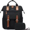 LOVEVOOK Laptop Backpack for Women Work Travel Backpack Purse, Commuter Business Computer Bag Teacher Nurse Bags, College School Backpack Student Bookbag with Multi-Pockets, 15.6 Inch, Black-brown