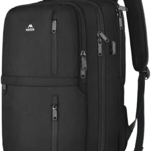 MATEIN Carry on Backpack, Extra Large 40L Flight Approved Travel Laptop Backpack with USB Port, 17 Inch Water Resistant Luggage Computer Daypack College Overnight Weekender Bag for Men & Women, Black