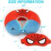 Superhero Travel Pillow for Kids & Adults with Sleep Eye Mask, Memory Foam U-Shaped Neck Pillow with Washable Cover, Soft Head Support Travel Accessories for Airplane Car Train Bus Recline, Red - Image 2