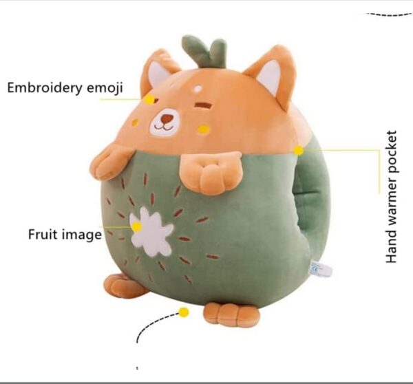 Kids Stuffed Animal Travel Blanket and Pillow Set, Adorable 3 in 1 Multifunctional Fruit Plush Pillow with Hand Warmer Design, Perfect for Travel, Camping, Car, Home and Office (15") (Yellow) - Image 4