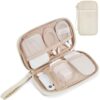 BAGSMART Cord Organizer Travel Cable Organizer Bag Tech Electronic Organizer Travel Case, Travel Essentials for Charger, Cable, Phone, Flash drive, Single Layer - Beige
