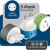 OREI European Power Plug Adapter, with 2 USA Inputs - Travel 3 Pack - Type C (US-9C) - Turkey, Italy, Iceland, and More - Safe Grounded Use with Cell Phones, Laptop, Camera Chargers, CPAP, and More - Image 2