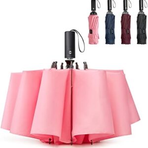 G4Free Large Umbrella 54 Inch Windproof Travel Umbrellas for Rain, folding Compact Reverse with 10 Ribs Automatic Open Close