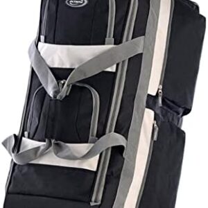 Olympia U.S.A. 33 inch Jumbo Size 8 Pockets Wheeled Rolling Duffel Bag Water Resistant Luggage Lightweight Travel Suitcase with Retractable Handle
