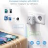 European Travel Plug Adapter USB C, TESSAN International Plug Adapter with 4 AC Outlets and 3 USB Ports, Type C Power Adaptor Charger for US to Most of Europe Iceland Spain Italy France Germany - Image 5