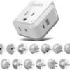 Ceptics International Power Plug Adapter Travel Set, 20W PD & QC, Safe Dual USB & USB-C 3.1A - 2 USA Outlet - Compact - Use Europe, Asia, Africa In Worldwide - Includes 13 Type SWadAPt Attachments