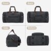 Large Canvas Travel Duffle Bag - Expandable to 67L, Durable Weekender for Men & Women - Ideal for Airplanes Travel, Gym, and Business(Dark Grey) - Image 3