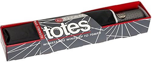 totes Titan Compact Travel Umbrella, Windproof, Water Repellent Auto Open/Close , Black - Image 5