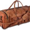 KPL Large 32 inch duffel bags for men holdall leather travel bag overnight gym sports weekend bag
