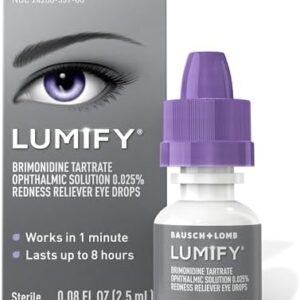 LUMIFY Redness Reliever Eye Drops, For Whiter & Brighter Looking Eyes, 0.08 Fl Oz (2.5 mL)