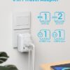 Universal Travel Adapter Kit, VINTAR International Plug Adapter with 3 USB Ports(2 USB C, 3.4A) and 2 American Outlets, Type A,C,G,D,I,M Detachable Attachments, Adapter for US/EU/UK/India/AUS/Africa - Image 3