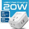 Ceptics International Power Plug Adapter Travel Set, 20W PD & QC, Safe Dual USB & USB-C 3.1A - 2 USA Outlet - Compact - Use Europe, Asia, Africa In Worldwide - Includes 13 Type SWadAPt Attachments - Image 2