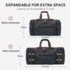 Large Canvas Travel Duffle Bag - Expandable to 67L, Durable Weekender for Men & Women - Ideal for Airplanes Travel, Gym, and Business(Dark Grey) - Image 6