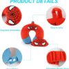 Superhero Travel Pillow for Kids & Adults with Sleep Eye Mask, Memory Foam U-Shaped Neck Pillow with Washable Cover, Soft Head Support Travel Accessories for Airplane Car Train Bus Recline, Red - Image 4
