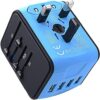 International Travel Adapter Universal Power Adapter Worldwide All in One 4 USB Perfect for European US, EU, UK, AU 160 Countries (Blue)
