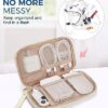 BAGSMART Cord Organizer Travel Cable Organizer Bag Tech Electronic Organizer Travel Case, Travel Essentials for Charger, Cable, Phone, Flash drive, Single Layer - Beige - Image 3