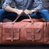 KPL Large 32 inch duffel bags for men holdall leather travel bag overnight gym sports weekend bag - Image 3