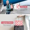 Travel Blanket and Pillow Compact, Premium Soft 3 in 1 Airplane Blanket with Soft Bag Pillowcase，Hand Luggage Sleeve, Backpack Clip and Eye Mask (Ckeckered Pink) - Image 7