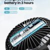 Gaiatop Mini Portable Stroller Fan, Battery Operated Small Clip on, Detachable 3 Speed Rechargeable, 360° Rotate Flexible Tripod Better Cooling for Car Seat Crib Treadmill Travel Black - Image 5