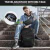 Maelstrom Travel Backpack for Men Women, 35L Carry on Backpack for Traveling on Airplane,with Belt Bag&Shoe Compartment,Waterproof Laptop Backpack fit 17”Laptop-Classic Black, Large - Image 2