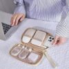 BAGSMART Cord Organizer Travel Cable Organizer Bag Tech Electronic Organizer Travel Case, Travel Essentials for Charger, Cable, Phone, Flash drive, Single Layer - Beige - Image 7