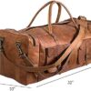 KPL Large 32 inch duffel bags for men holdall leather travel bag overnight gym sports weekend bag - Image 9