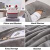 Cute Animal Soft Travel Blanket and Pillow Set Compact Travel Pillow with Blanket for Airplane, Car, Camping, Office, Train-Dinosaur - Image 5